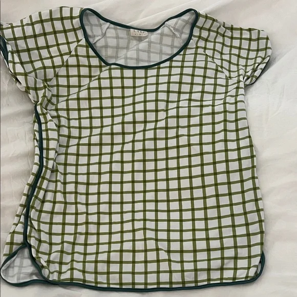 LAKE Plaid Women's Pajama set in Green and White medium - Picture 3 of 5